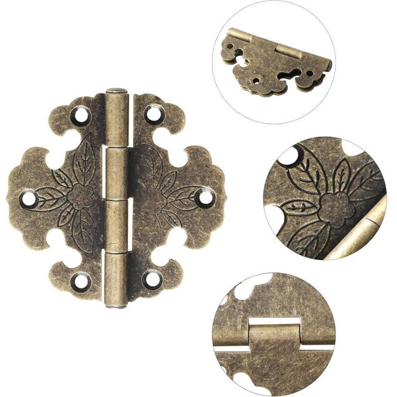 Charnières Antiques - Charnière décorative - Mini Charnière Rétro - Charniere Porte - Charnières vintage en bronze,Pour la décoration d'armoires,de