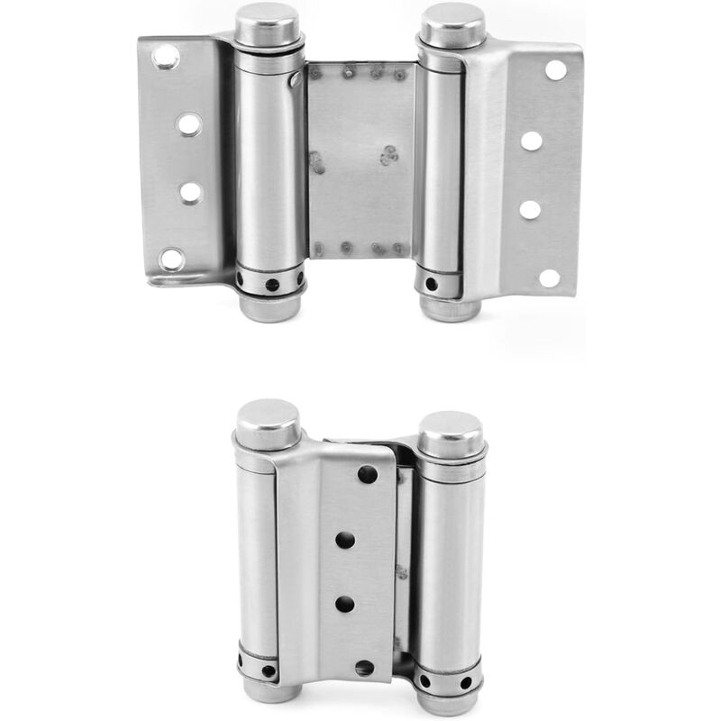 Charnières battantes de porte de bar de salon de café robustes, ensemble de 4 charnières battantes à fermeture automatique en acier inoxydable de