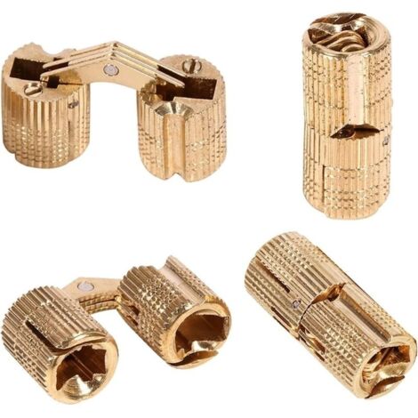 Charnières Cylindriques Charnière Invisible Laiton Tonneau Charniere pour DIY Boîte À Bijoux Main Artisanat (12mm) 4pcs