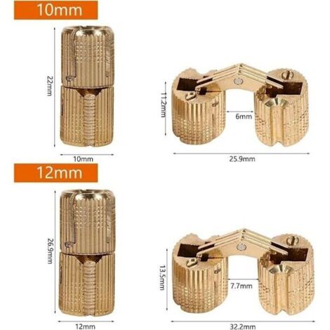 Charnières cylindriques, charnières invisibles pour portes de placard : orientables à 180°, faciles à utiliser et largement utilisables, notamment dans les hôtels, sur les portes en bois, les portes d