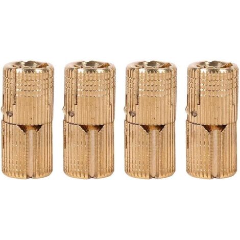 Charnières cylindriques invisibles – laiton, ángulo 180°, 4 piezas, diámetro 10 mm