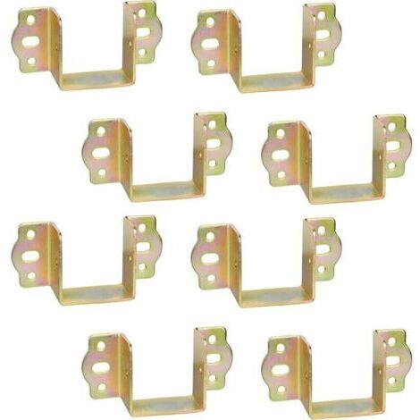 Charnières de fixation pour meubles, fixation pour poutre en bois, largeur 50 mm, supports de rail, fixations de suspension, crochets de menuiserie, fixation pour cadre de lit en métal, 8 pièces