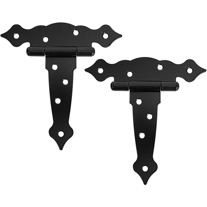 Charnières de porte 2 ensembles Charnières de porte lourdes Charnières décoratives en fer Charnières uniques Charnières en forme de t