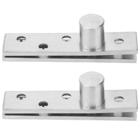 Charnières de Porte à Pivot Paquet de 2 en Acier Inoxydable 75x17mm, Pivot Central/Excentrique et Rotation 360°