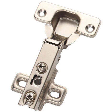 Charnières de porte de cuisine argentées, à recouvrement total, angle de 110°, lot de 2 (62 x 102 mm), avec mécanisme de fermeture automatique.