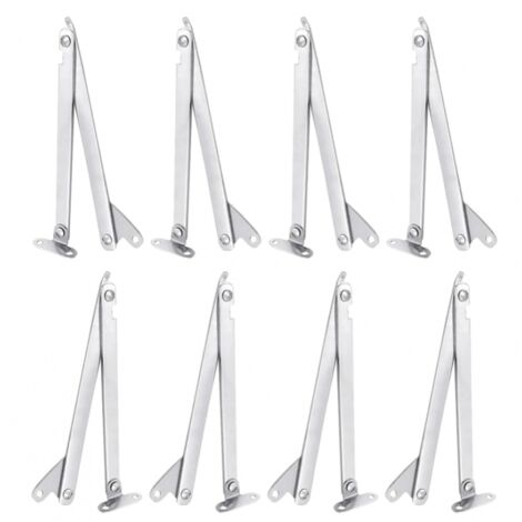 Charnières de porte de meuble pliante, charnières de support de couvercle pliable en acier inoxydable, pour table pliante murale, porte de meuble (argent)