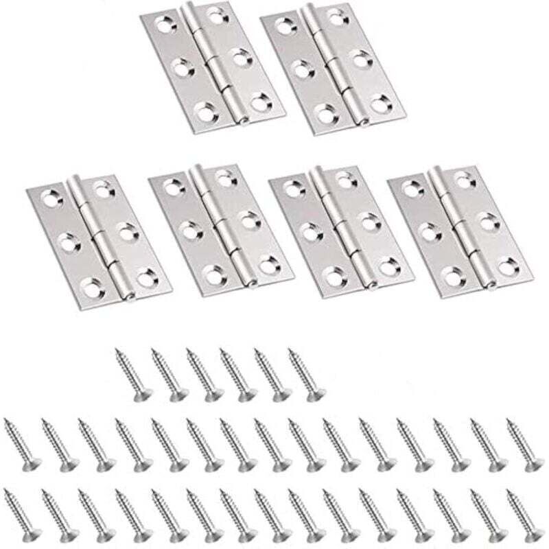 Charnières de porte invisibles en acier inoxydable, lot de 10, pour portes d'armoires, tiroirs, fenêtres, pianos, boîtes à bijoux, placards,