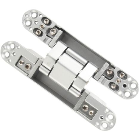 Charnières de porte réglables à angle d'ouverture de 180°, charnières pliantes 3D avec vis à six pans creux pour porte en bois, 40 kg, argent