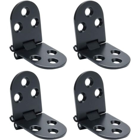 Charnières de table pliantes, connecteur pliable, en acier inoxydable, pour meubles, pliage à 180°, finition noir mat, lot de 4