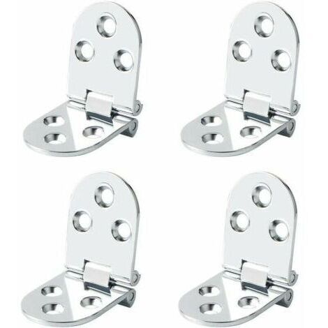 Charnières de Table Pliantes Connecteur Rabattable Montage de Meubles en Inox Pliant de 180 Degrés, 2.5 mm d’épaisseur, Finition de Chrome en Acier Inoxydable, 4 Pcs