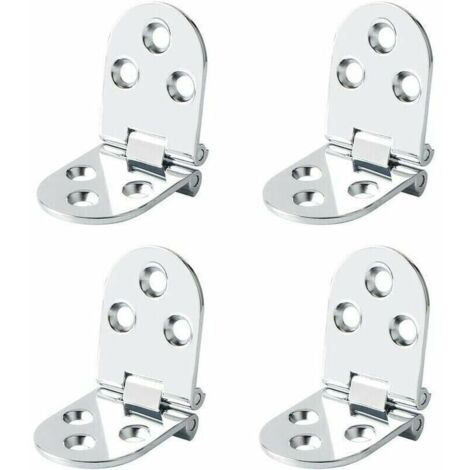 Charnières de Table Pliantes Connecteur Rabattable Montage de Meubles en Inox Pliant de 180 Degrés, 2.5 mm d’épaisseur, Finition de Chrome en Acier Inoxydable, 4 Pcs