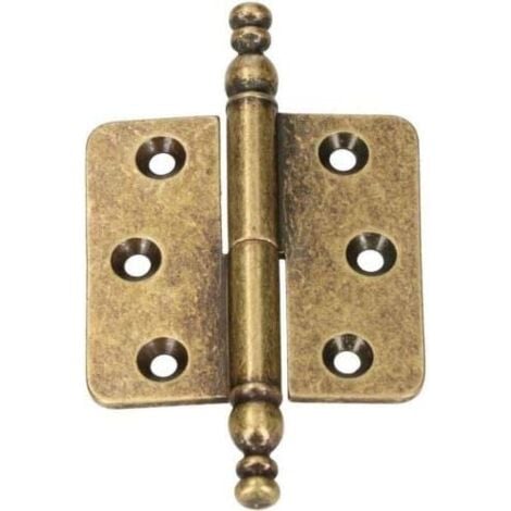 Charnières décoratives KOTARBAU - 45 x 45 mm - Pour meubles - Universelles - Stables - Gauche et droite - Robuste - Pratique (laiton vieilli à droite)