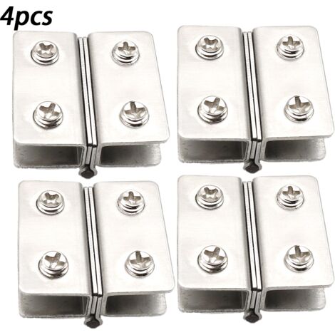 Charnières en acier inoxydable pour portes en verre, charnières pour portes en verre sans perçage, charnières pour vitrines d'armoires à vin, pinces pour portes en verre de fenêtre