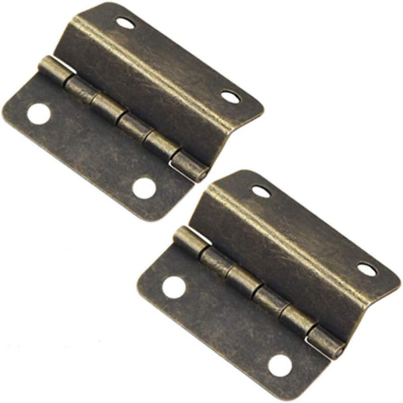 Aougo - Charnières en bronze antique, 2 charnières de boîte décoratives, charnières pliables pour portes, armoires, meubles, armoires à bijoux vintage