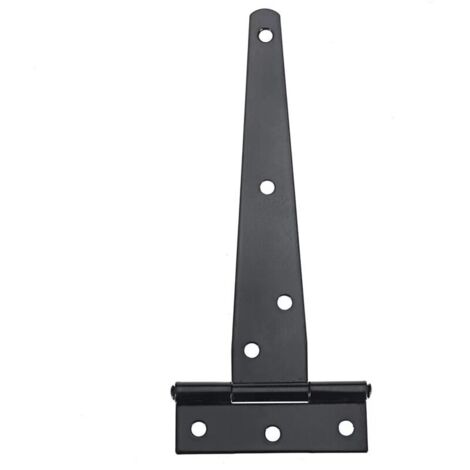 Charnières en T noires pour portes plates, 200 mm, invisibles, pour meubles, avec 28 vis, pour portes extérieures, fenêtres et abris de jardin.