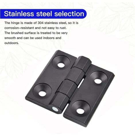 Charnières extérieures pliantes en acier inoxydable – Lot de 4 pour portes fixes, d’entrée ou de chambre, haute résistance