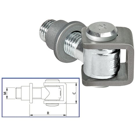 LED LEDS CHARNIÈRES FILETÉES COMUNELLO POUR PORTAILS M24 A.120