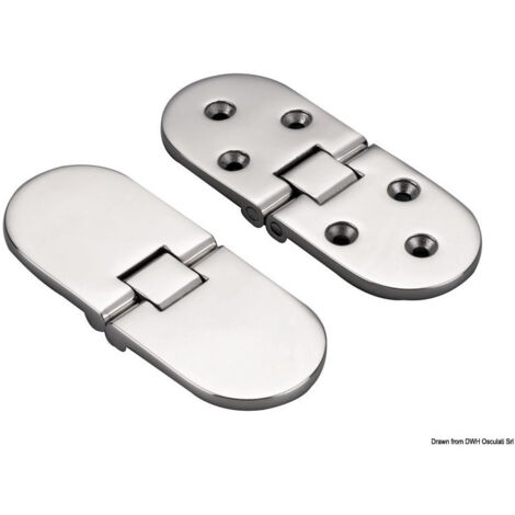 Charnières inox - rotation 180° - 80 x 30 mm