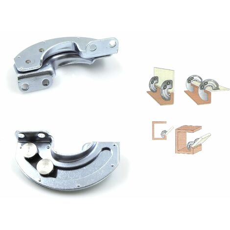 charnières invisibles pliante charnière cachée fermeture invisible armoire cintrées en forme alliage de zinc porte angle d'ouverture 90° pour table cuisine placards(2 pièces)‘
