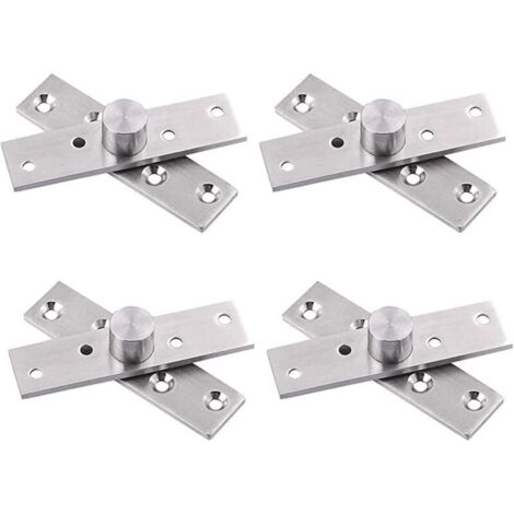 Charnières Pivot Porte à Rotation Cachée de 360 Degrés 4 PCS Pivot Hinge for Door Charnière de Porte Supérieure Inférieure en Bois à Charnière en Acier Inoxydable épaissies pour Armoire