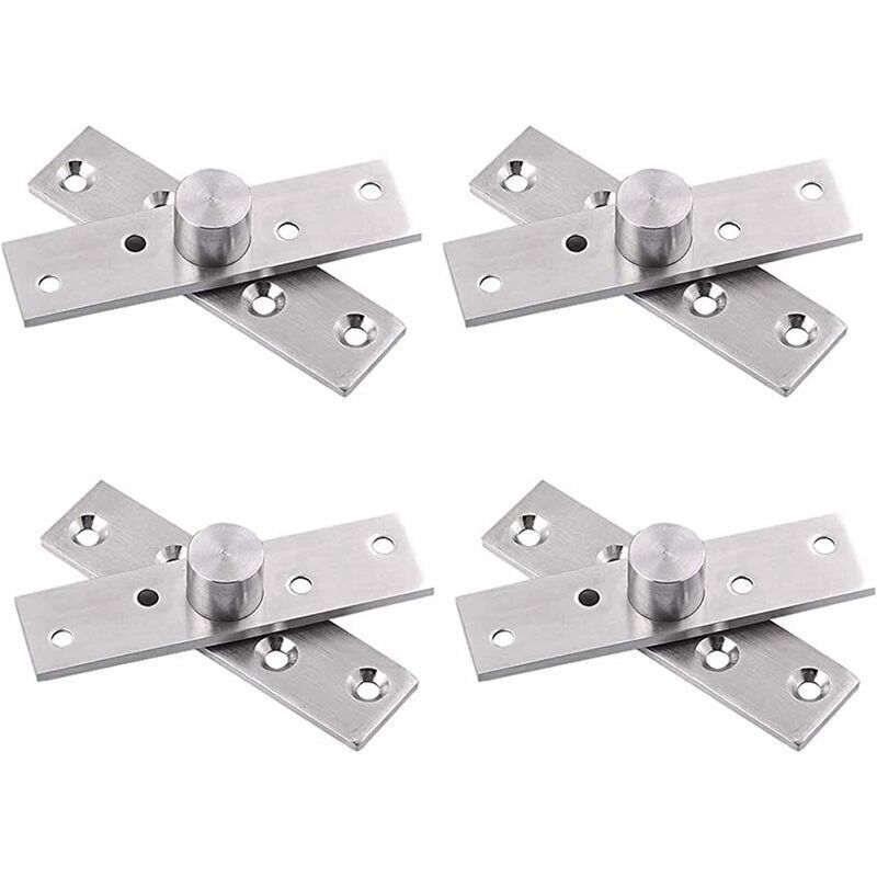 Charnières Pivot Porte à Rotation Cachée de 360 Degrés 4 PCS Pivot Hinge for Door Charnière de Porte Supérieure Inférieure en Bois à Charnière en