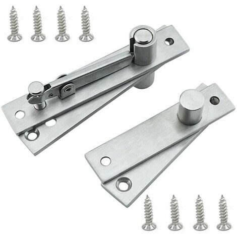 Charnières pivotantes, charnières de porte pivotantes, charnières de porte pivotantes cachées, charnières de porte pivotantes supérieures et inférieures, armoire en acier inoxydable, armoire (argent)