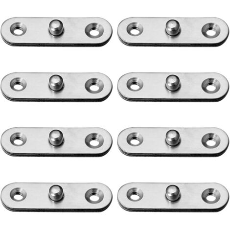 Charnières pivotantes dissimulées à 360° en acier inoxydable pour portes et armoires, lot de 8 (57 x 16,5 mm)