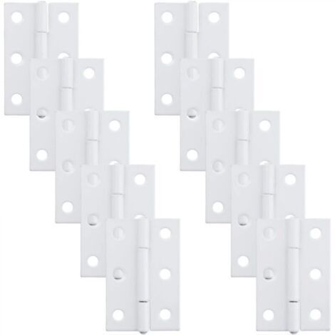 Charnières plates en fer (lot de 10) - 51 x 34 mm - Pour armoire, boîte bois, coffret cadeau