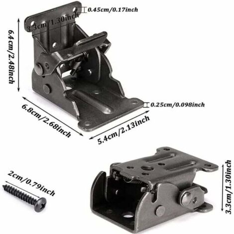 Charnières pliantes autobloquantes à 90° – Lot de 4 pièces en nickel noir, pour meubles et aménagements modulaires