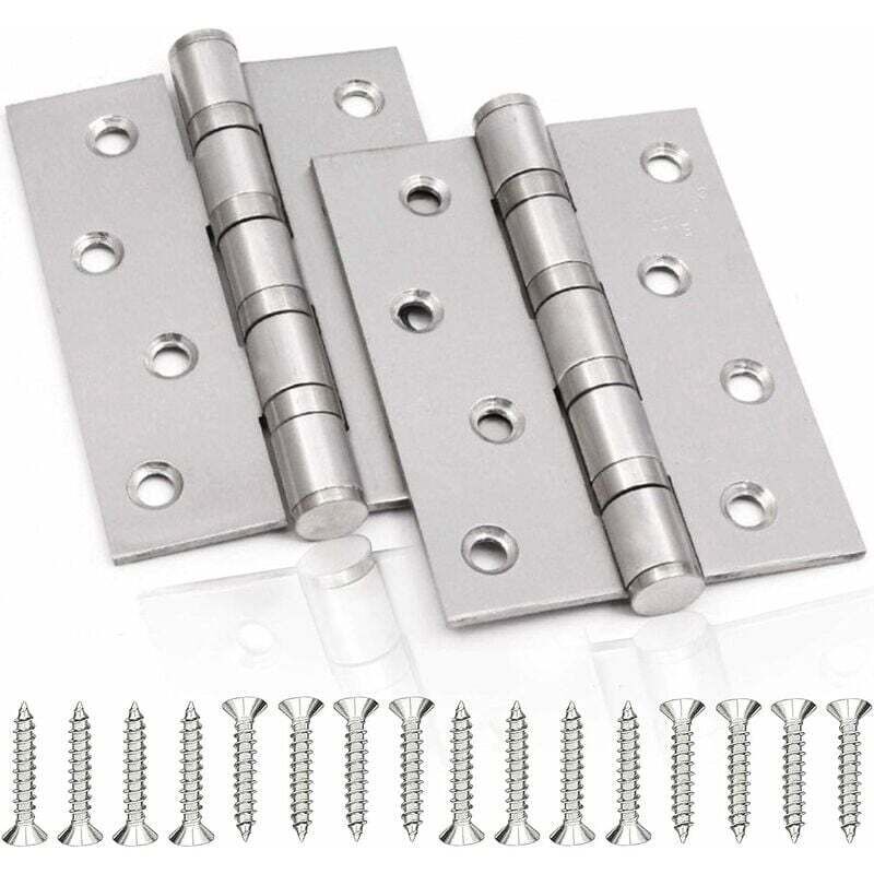 Charnières Porte Intérieur Inox 100X75mm Paumelles Pliables 2 Pièces Pour Portes Lourdes
