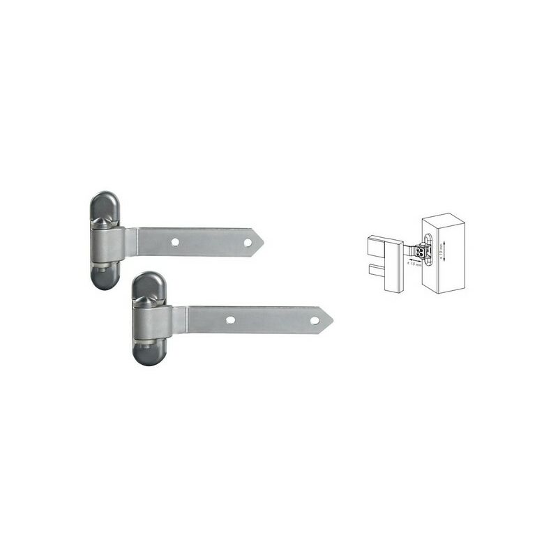 Charnières pour porte industrielle en bois, réglage 3-D, l du bras 250mm Locinox