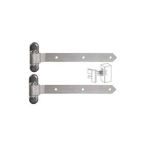 Charnières pour porte industrielle en bois, réglage 3-D, L du bras 350mm LOCINOX - 3DW350HDGA.