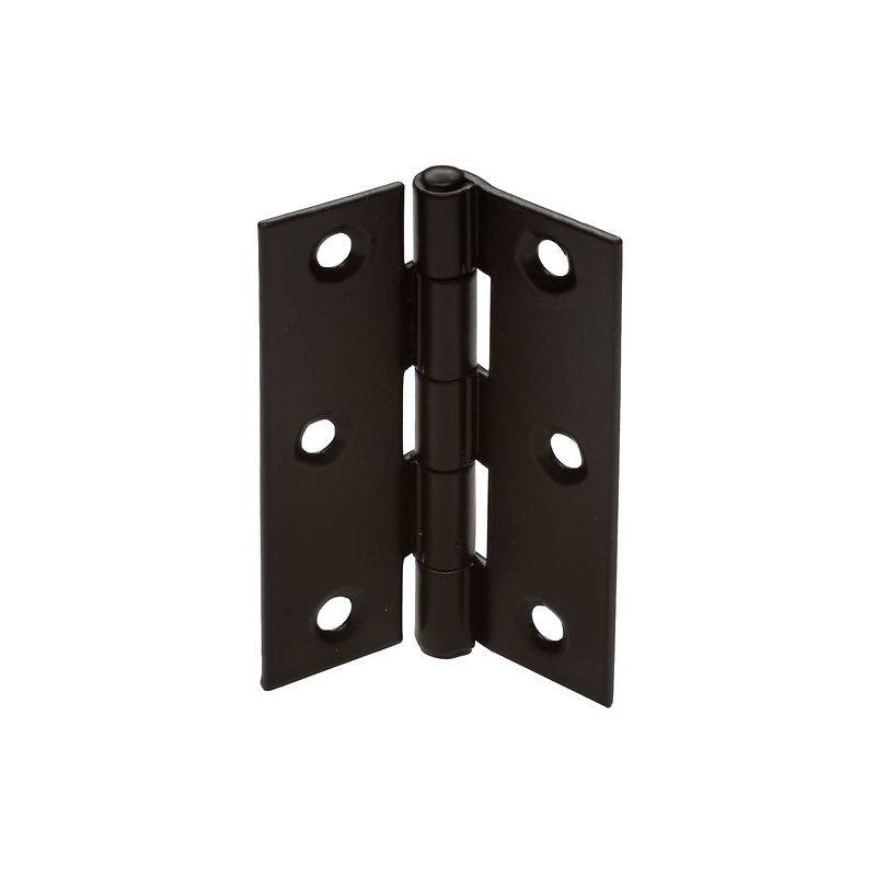 Charnières rectangulaire en acier - 70 x 40 mm - finition noir x20 Interges