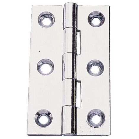 Charnières rectangulaires 60 x 40 mm- laiton chromé - broche inox - METAUX OUVRES & DECORES