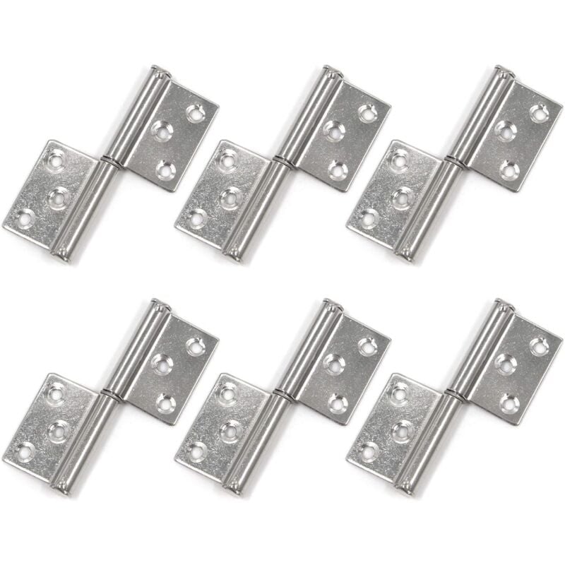 Charnières soudées, baguettes de soudure en inox pour portes métalliques, longueur 72 mm (paquet de 6)