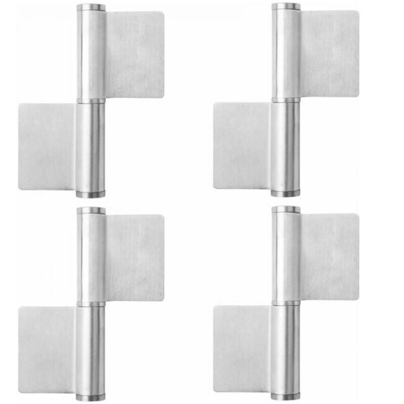 Charnières soudées, baguettes de soudure en inox pour portes métalliques, longueur 125 mm (paquet de 4)