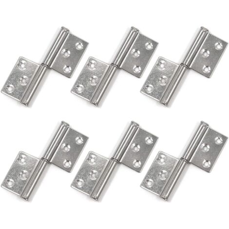 Charnières soudées, baguettes de soudure en inox pour portes métalliques, longueur 72 mm (paquet de 6)