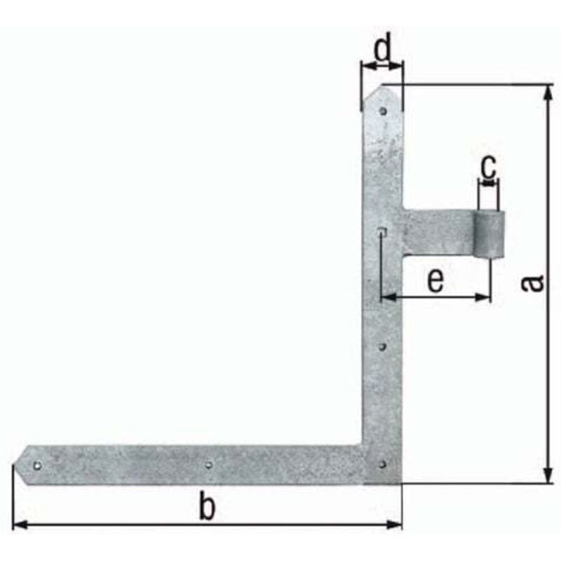 FP - gah Alberts Paumelle d'angle 400x800x40x105mm sta galv.jaune galv.g.ob 5mm - 313128