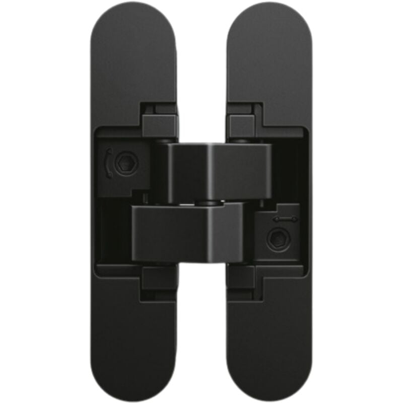 Anselmi - Charnière invisible noir réversible zamac satinée réglable 110x24/30-68mm