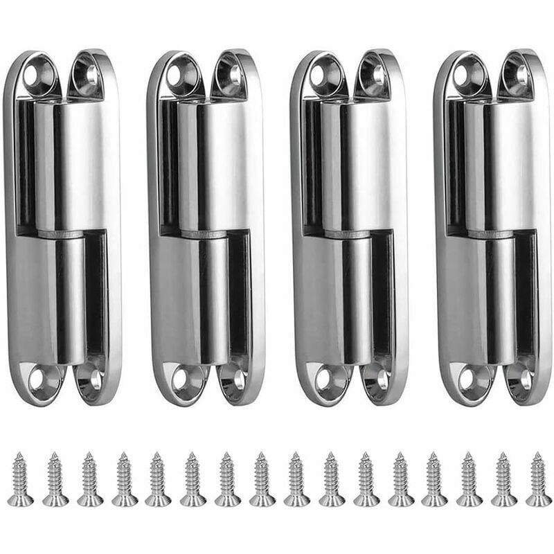 Lucky-88 - Charnière Porte Placard, 4pcs Charnières de Portes avec Vis Charnière Porte Inoxydable Démontable Pour La Maison Meubles Matériel Armoire