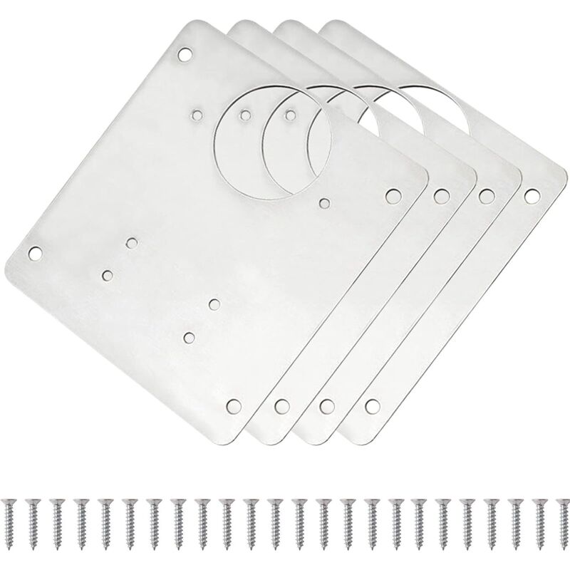 Charnière pour meuble,4 pièces Plaques de Réparation de Charnière d'armoire Support pour Réparer les Charnières D'armoire de Chambre à Couch Outil De