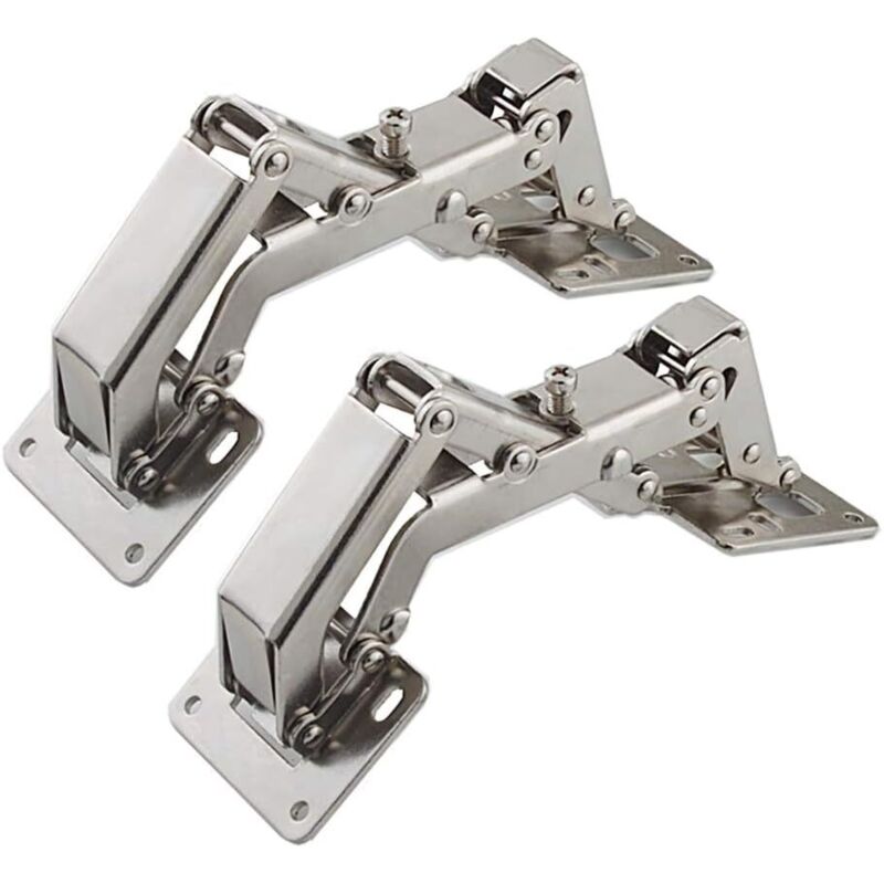 Charnière pour meuble,Lot de 2 Charnières de porte pour armoires de cuisine de 170 degrés + 16 vis - Charnières de porte grand angle - Pas de fente