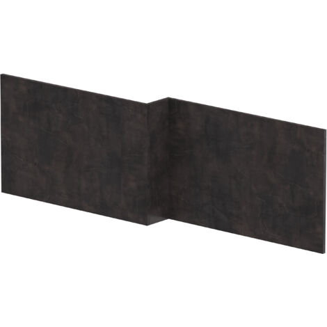 Chartley 1700mm Chartley L Shape Square Front Bath Panel - Textured Matt Metallic Slate