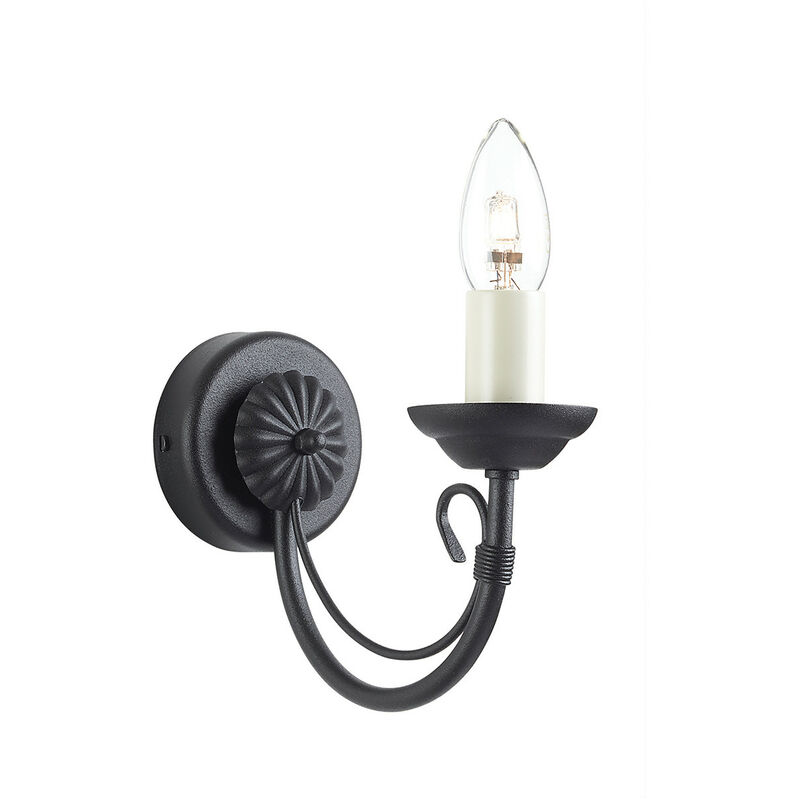 Elstead Chartwell - 1 Light Indoor Candle Wall Light Black, E14