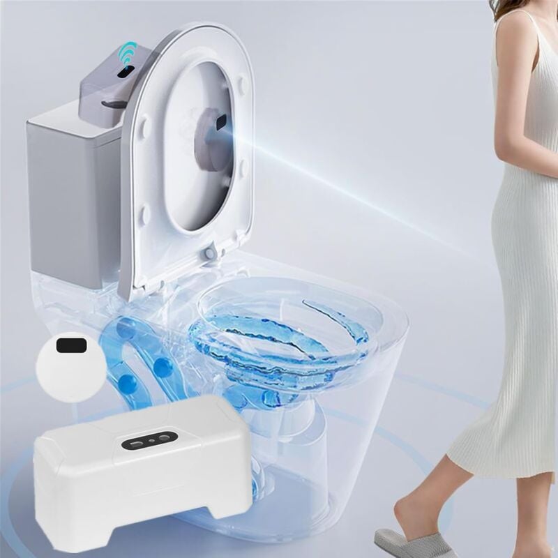 Gotrays - Chasse d'eau automatique, 2025 Upgraded Touchless Toilet Flush Kit, Hands Free External Infrared Sensor Toilet Flusher, Waterproof Flusher
