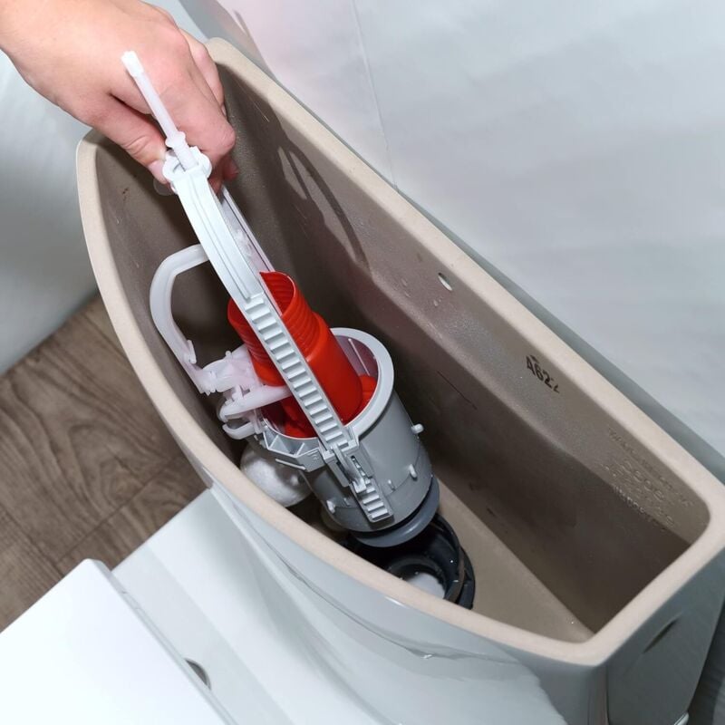 Chasse d'eau wc mécanisme double chasse MVB & robinet flotteur à alimentation latérale Topy Wirquin 10724352, gris