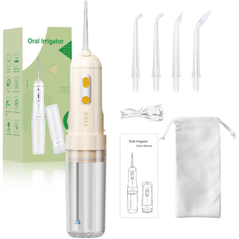 Chasse - dents électrique, chasse - dents portable sans fil rechargeable maison et voyage chasse - dents électrique, 4 modes et ipx7 imperméable à l'eau chasse - dents électrique
