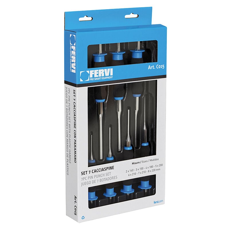 Fervi - Chasse-goupille a ressort avec protege-main de 6 mm