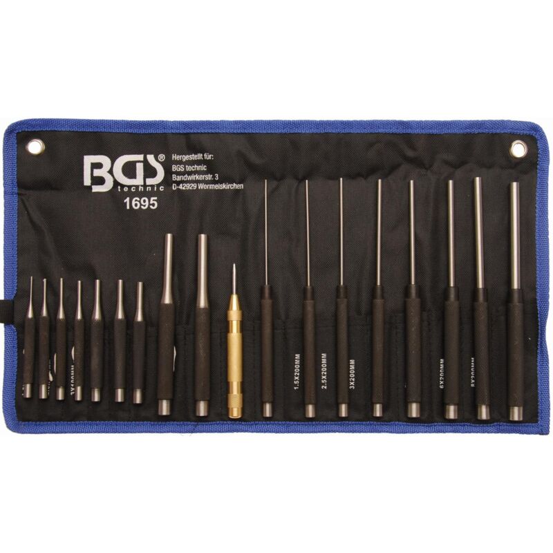 Bgs Technic - Chasse goupilles et pointeau jeu de 18 pieces