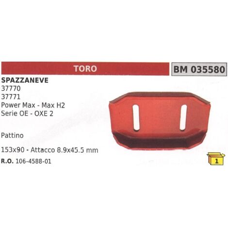 Chasse-neige 153x90mm attachement 8.9x45.5mm chasse-neige TORO 37770 37771 - MAX H2 OXE 2